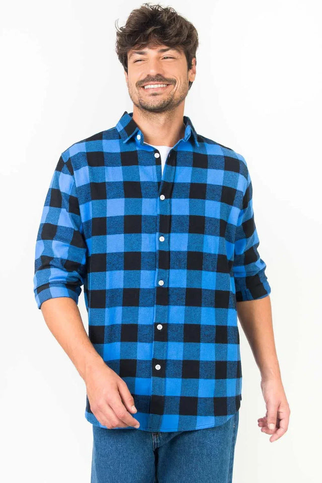 Camisa Xadrez versattus Preto/Azul versattus autentic