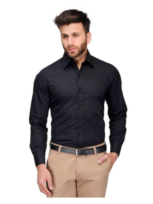 Camisa Social Preta Masculina De Tricoline Manga Longa versattus autentic